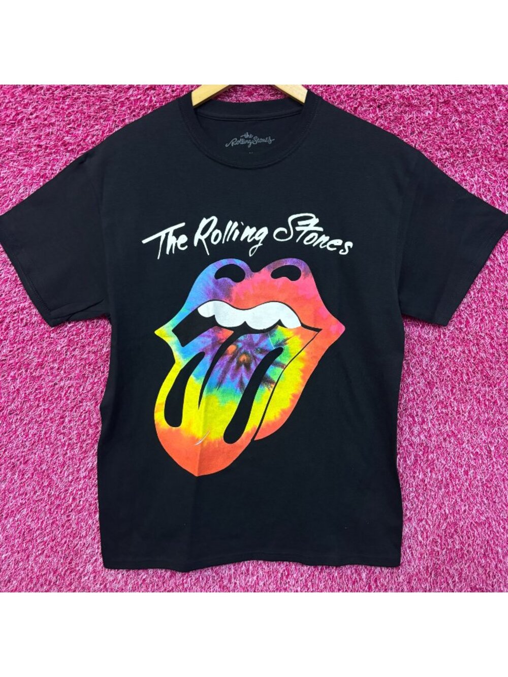 Rolling Stones tiedye Hot Lips logo Rock Tshirt Med